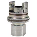 Trivalent Chrome Plated Steel Dual-Lock™ P-Series Thor Interchange Female Thread Coupler with Knurled Flanged Sleeve